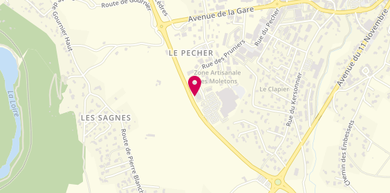 Plan de JPDM Literie, zone artisanale Les Moletons, 43120 Monistrol-sur-Loire