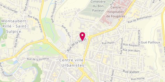 Plan de Fougeres Debarras, Rennes Debarras, Saint Malo Deb, 68A Rue de la Forêt, 35300 Fougères