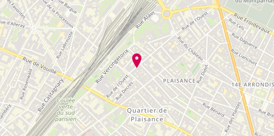 Plan de Stores Plaisance, 105 Rue de l'Ouest, 75014 Paris