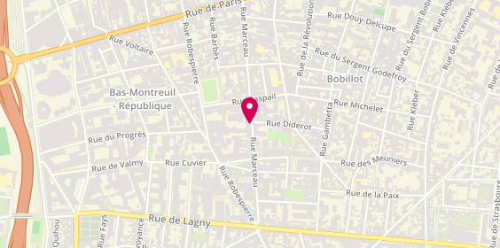 Plan de La Petite épicerie -Laura des Villes Lau, 66 Marceau, 93100 Montreuil