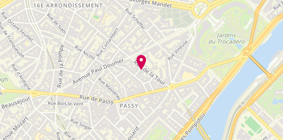 Plan de La Marchande de Couleurs, 25 Rue de la Tour, 75016 Paris