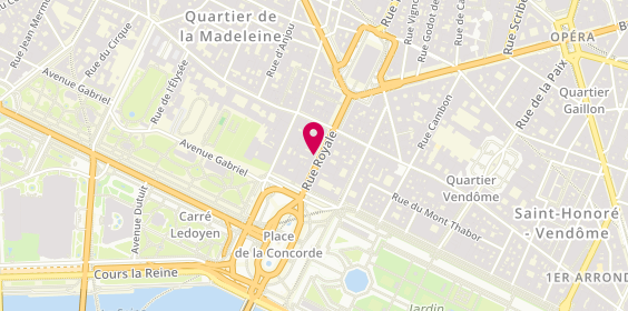 Plan de Christofle Pavillon Royal, 9 Rue Royale, 75008 Paris