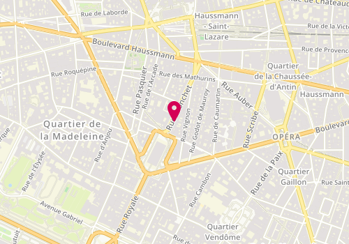 Plan de Madura, 6 Rue Tronchet, 75008 Paris