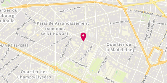 Plan de Baccarat Paris Faubourg, 79 Rue du Faubourg Saint-Honoré, 75008 Paris
