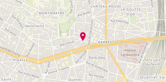 Plan de La Folie des Tissus, 11 Rue d'Orsel, 75018 Paris